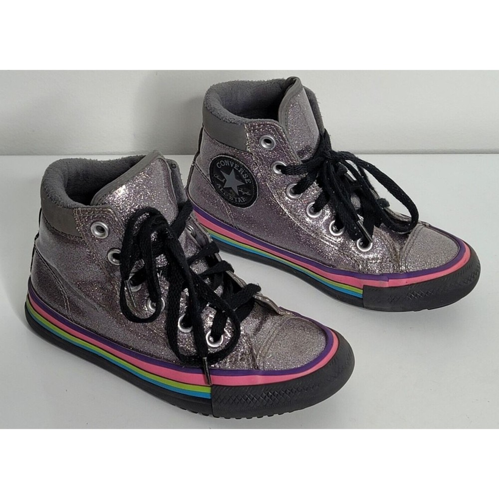 Converse Chuck Taylor All Star Iridescent‎ Glitter Girl Sz 12 High Top Sneakers